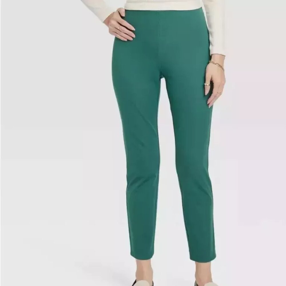 A New Day Green Women's 6 Bi-Stretch Skinny Ankle Pants High Rise Fitted NWT